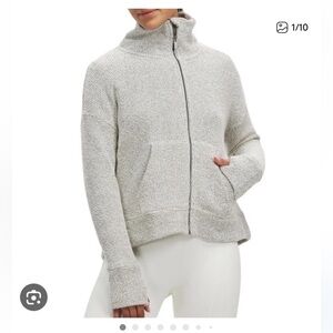 Sweaty Betty Light Gray Cowl Neck Sweater
